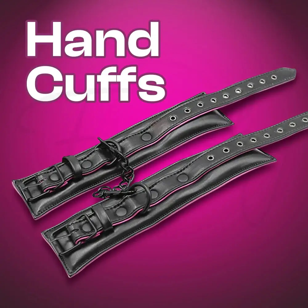 Dusky Embrace – 3 Set PU Leather Cuffs Bondage Restraint - Frisky Business Adult Sex Toys Shop