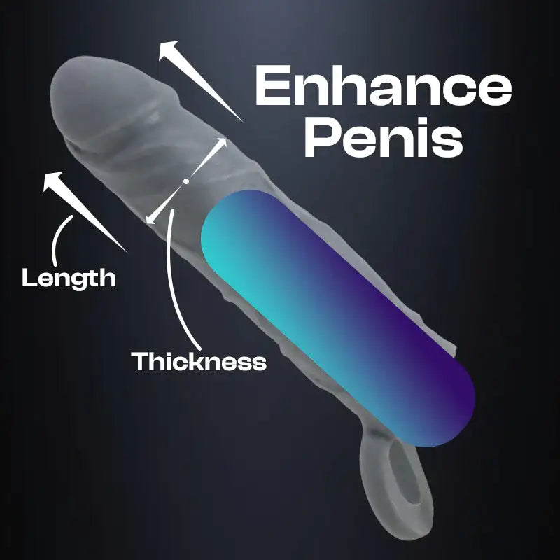 Large Launch - Male Enlargement Realistic Penis Sleeve - Frisky Business Adult Sex Toys Shop