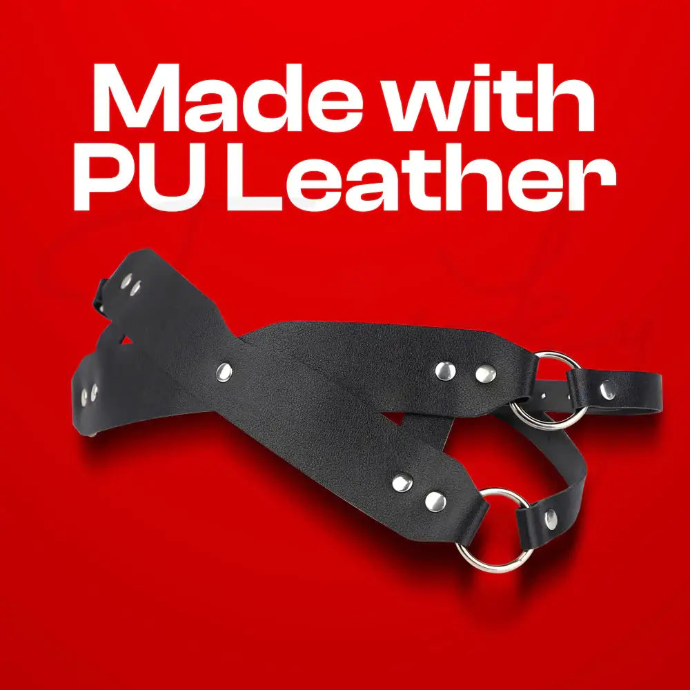 Lustful Darkness – BDSM PU Leather Cross Blindfold Mask - Frisky Business Adult Sex Toys Shop