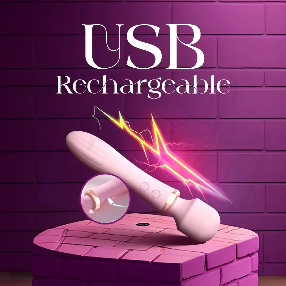 LustraWand - Love God Dual Head AV Wand Vibrator, Adult Female Rechargeable Sex Toys - Frisky Business Adult Sex Toys Shop