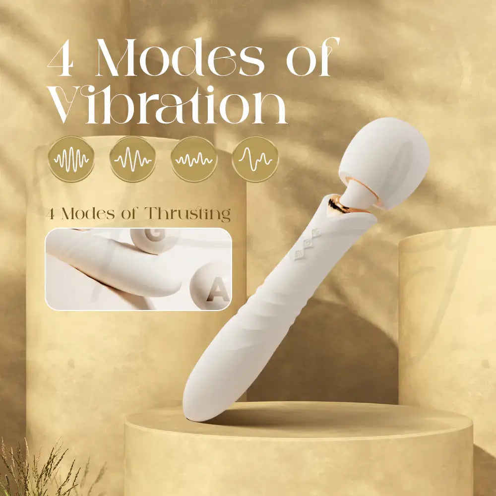 Mariah - 2 in 1 Thrusting Wand Vibrator - Frisky Business Adult Sex Toys Shop