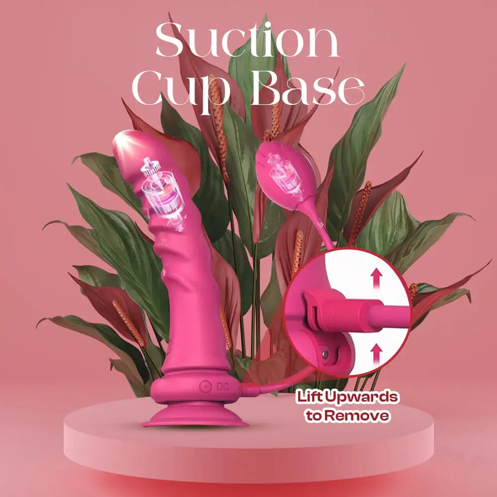 Mystic Allure - Rosebud Lesbian APP Control Strap-On Suction Cup Dildo + Anal Plug Vibrator, Adult Female Rechargeable Sex Toys - Frisky Business Adult Sex Toys Shop