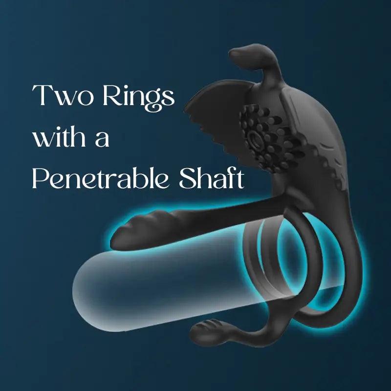 The PleasurePair Penetrable Vibrating Dual Cock Ring - Frisky Business Adult Sex Toys Shop