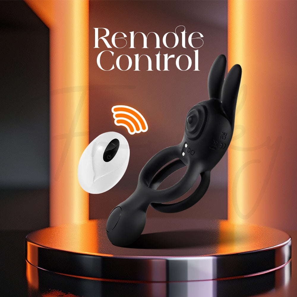 Wireless remote beside Wild Loop demonstrating hands-free control and simplicity.