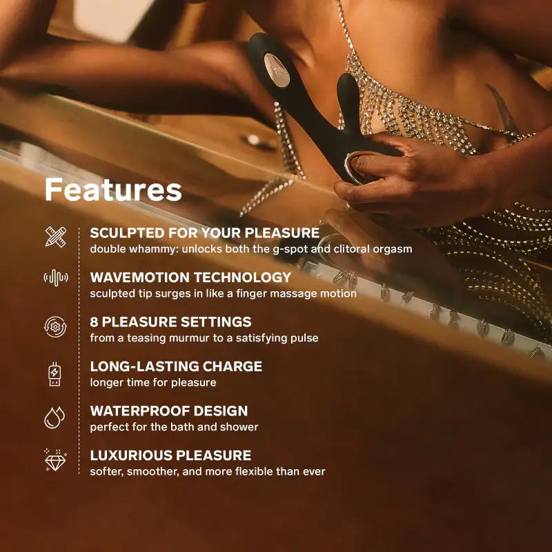 LELO Soraya Wave™ massager multiple vibration modes USB rechargeable whisper quiet motor interactive patterns black Singapore