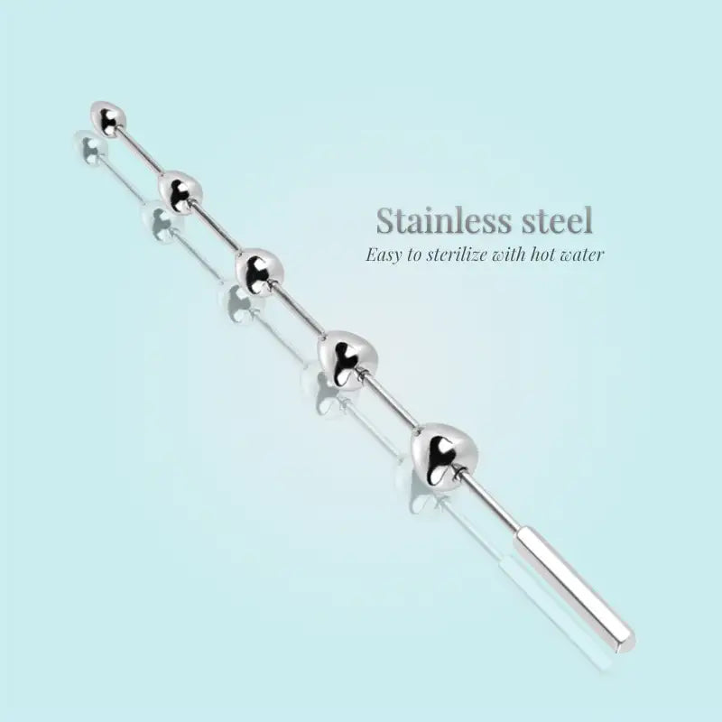 Beaded Euphoria - Stainless Steel Urethral Sounding Rod - Frisky Business Adult Sex Toys Shop