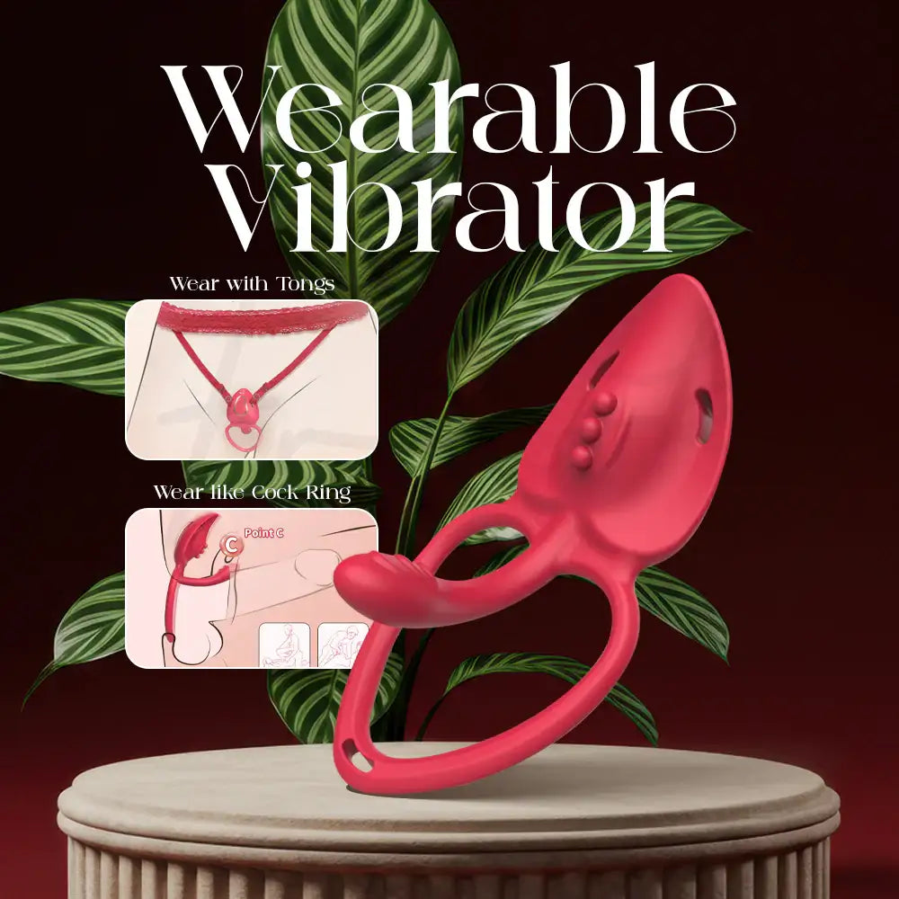 FlareBelle - Wearable Remote/APP Control Vibrator Paired With Cock Ring + Strap - Frisky Business Adult Sex Toys Shop