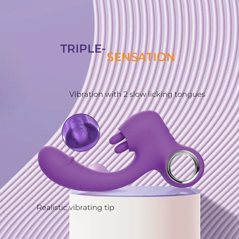 Daring Duo Delight - G-spot Vibrator with Midsection Moving Tongue - Frisky Business Adult Sex Toys Shop