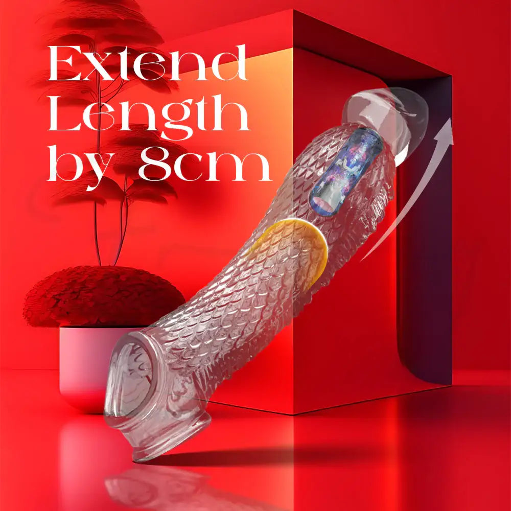 DracoFit - Vibrating Transparent Penis Sleeve - Frisky Business Adult Sex Toys Shop