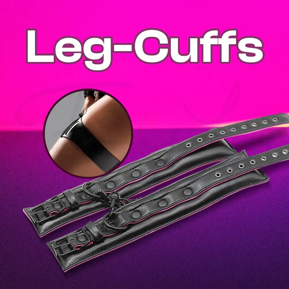 Dusky Embrace – 3 Set PU Leather Cuffs Bondage Restraint - Frisky Business Adult Sex Toys Shop