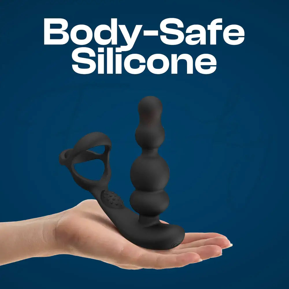 Elysian Edge - Remote Control Vibrating Prostate Massager with Cock Ring, Adult Male Rechargeable Sex Toys - Frisky Business Adult Sex Toys Shop