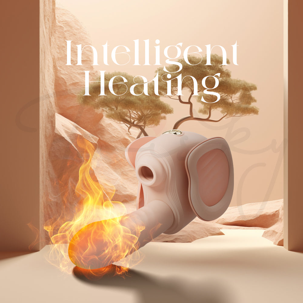 Women’s pleasure device featuring intelligent heating for realistic warmth
