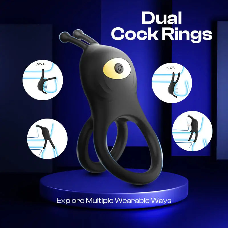 Nezar Night - Vibrating Dual Cock Ring - Frisky Business Adult Sex Toys Shop