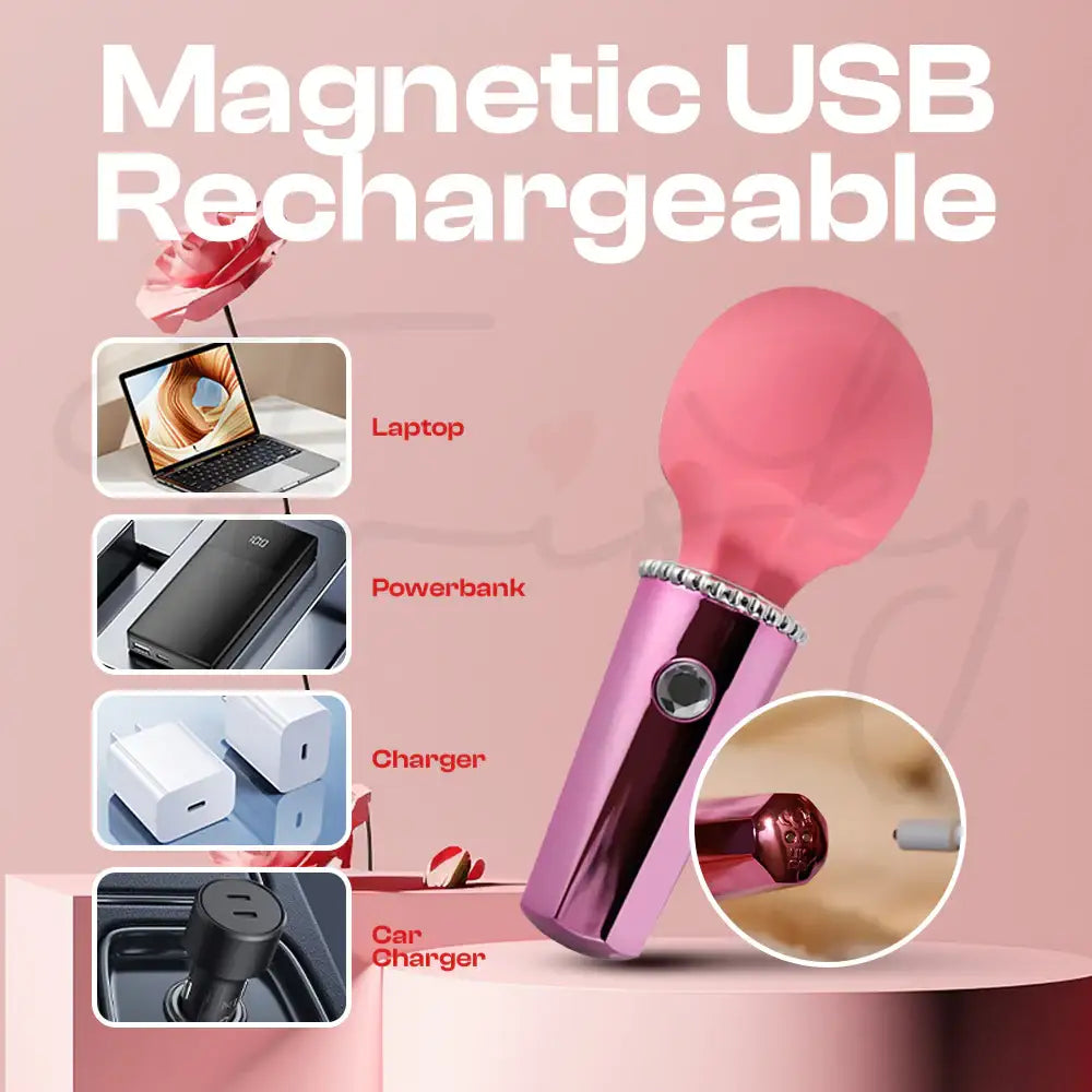 Shimmer Luxe - Female Mini AV Diamond Vibrator - Frisky Business Adult Sex Toys Shop
