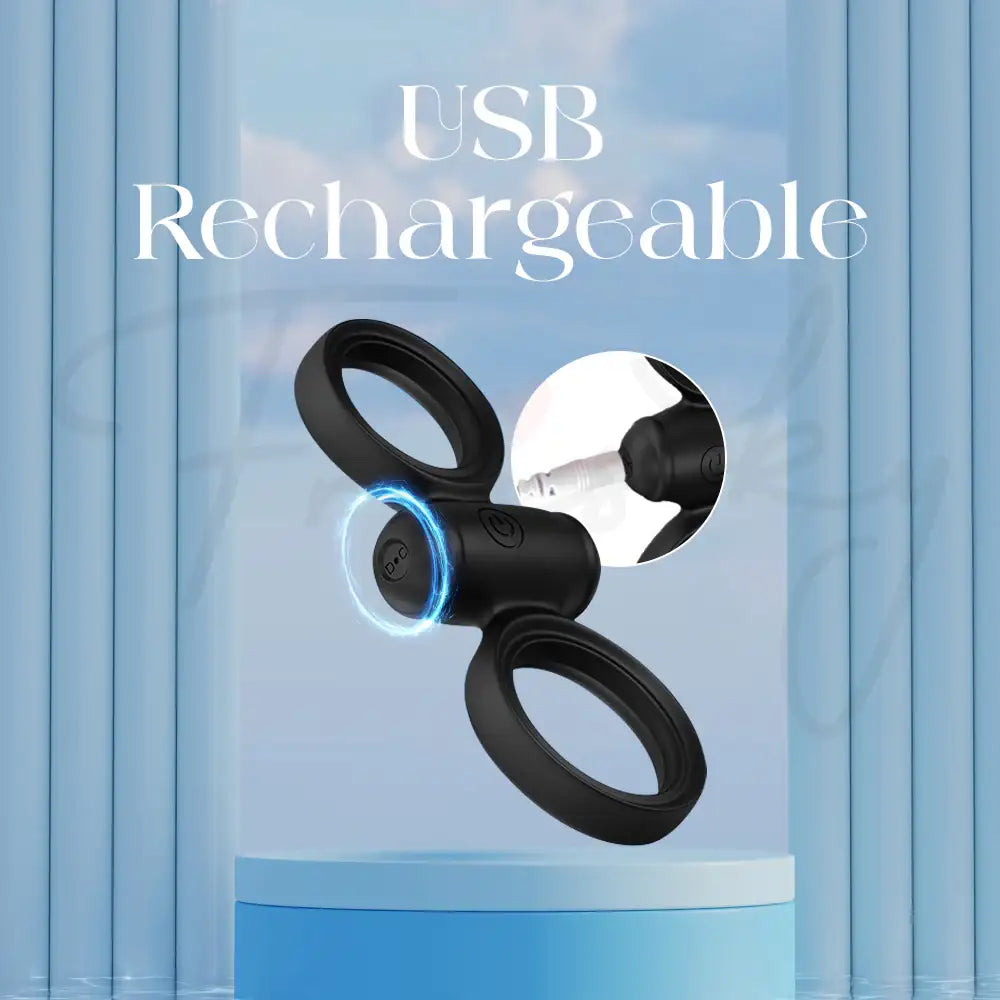 Velox Grip – Duo Loop Vibrating Cock Ring With Remote Control - Frisky Business Adult Sex Toys Shop
