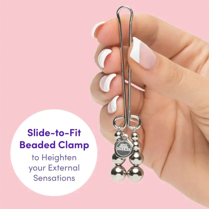 Fifty Shades Darker Just Sensation Beaded Clitoral Clamps BDSM durable high-quality metal and beads Singapore