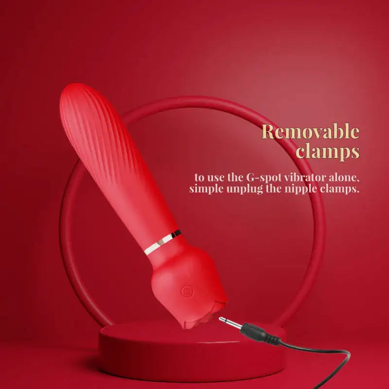 Pinnacle Trio Pleasure - G-spot Vibrator with Vibrating Nipple Clamps - Frisky Business Adult Sex Toys Shop