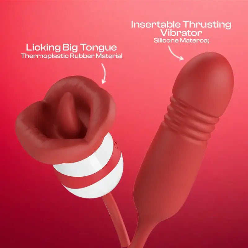 Ashlynn Allure - 2-in-1 Licking and Thrusting Vibrator - Frisky Business Adult Sex Toys Shop