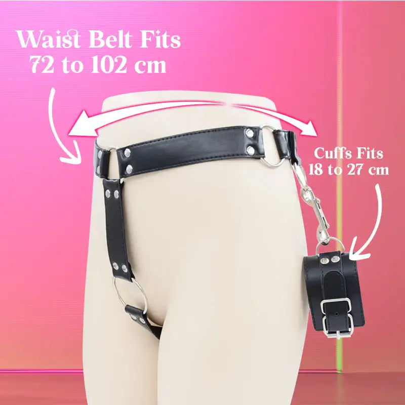 DominateMate - Chastity Belt and Handcuffs - Frisky Business Adult Sex Toys Shop