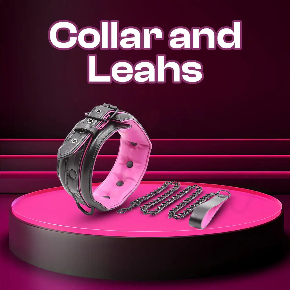 Dusky Embrace – 3 Set PU Leather Cuffs Bondage Restraint - Frisky Business Adult Sex Toys Shop