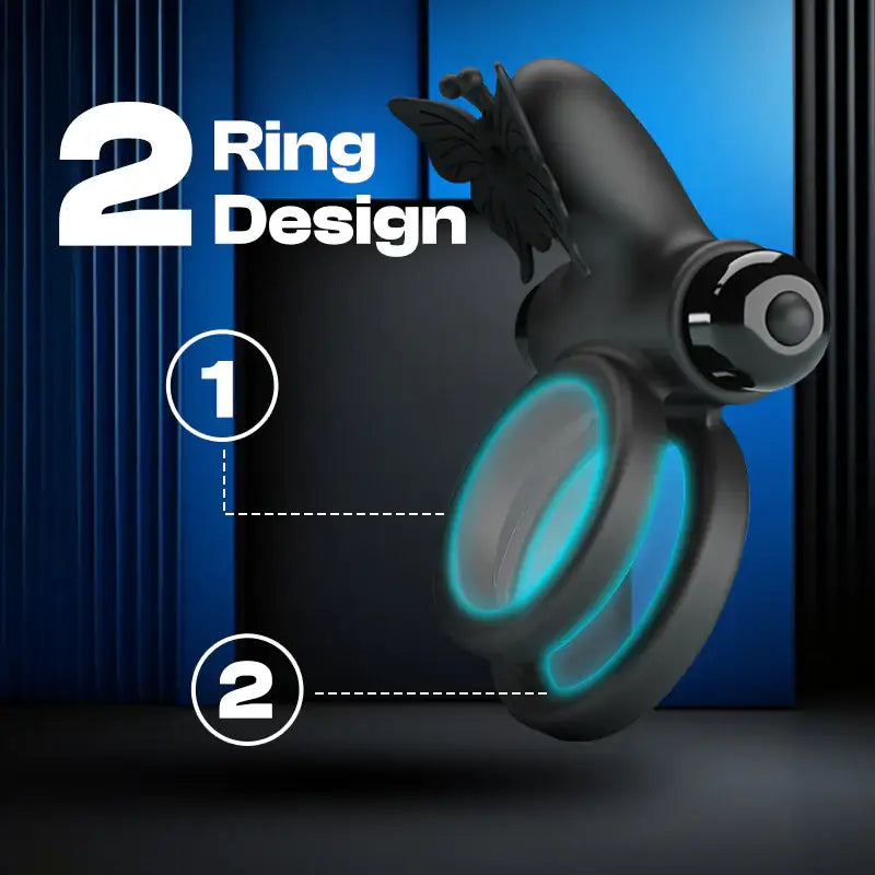 Flutterfusion – Duo-ring Vibrating Cock Ring - Frisky Business Adult Sex Toys Shop