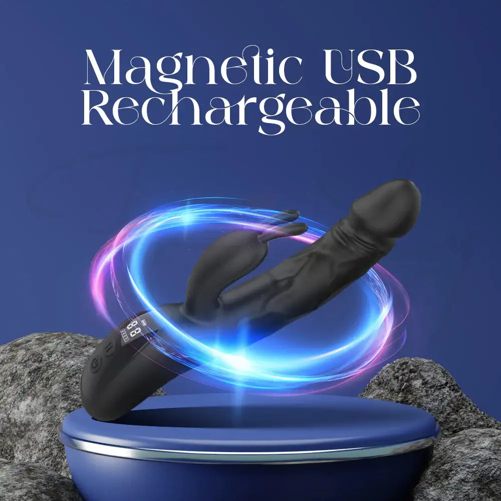 Nicole - Thrusting Rabbit Vibrator with LED Display - Frisky Business Adult Sex Toys Shop