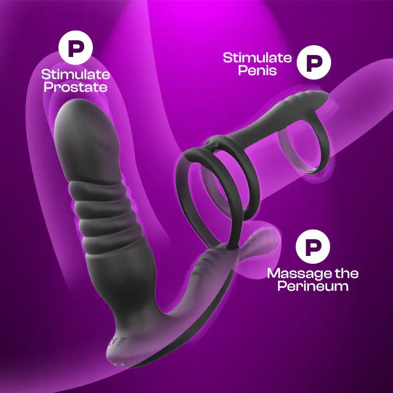 Pioneer Pro - 3 Rings Thrusting Prostate Massager - Frisky Business Adult Sex Toys Shop