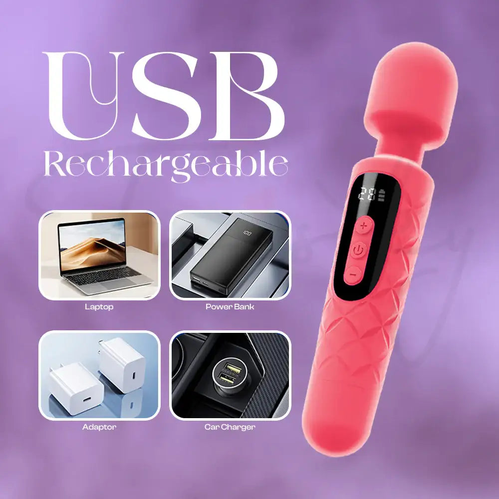 Radielle - LED Display AV Wand Vibrator - Frisky Business Adult Sex Toys Shop