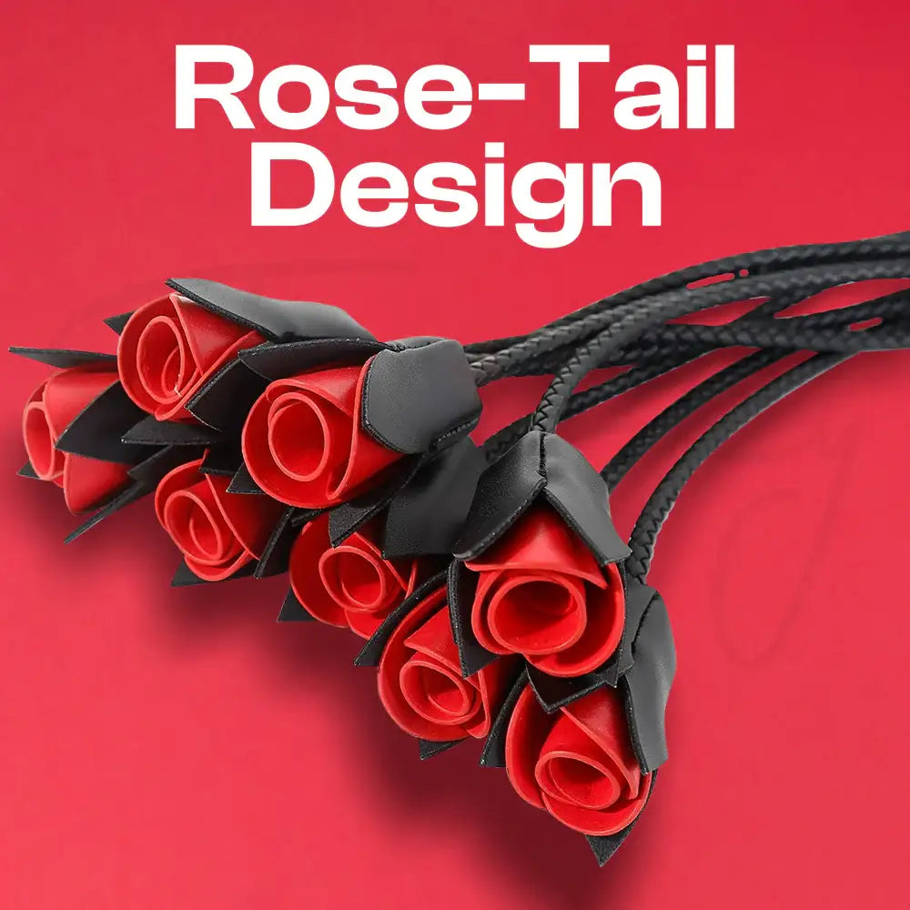 Rose Serpent – PU Leather Rose-Tail Whip - Frisky Business Adult Sex Toys Shop