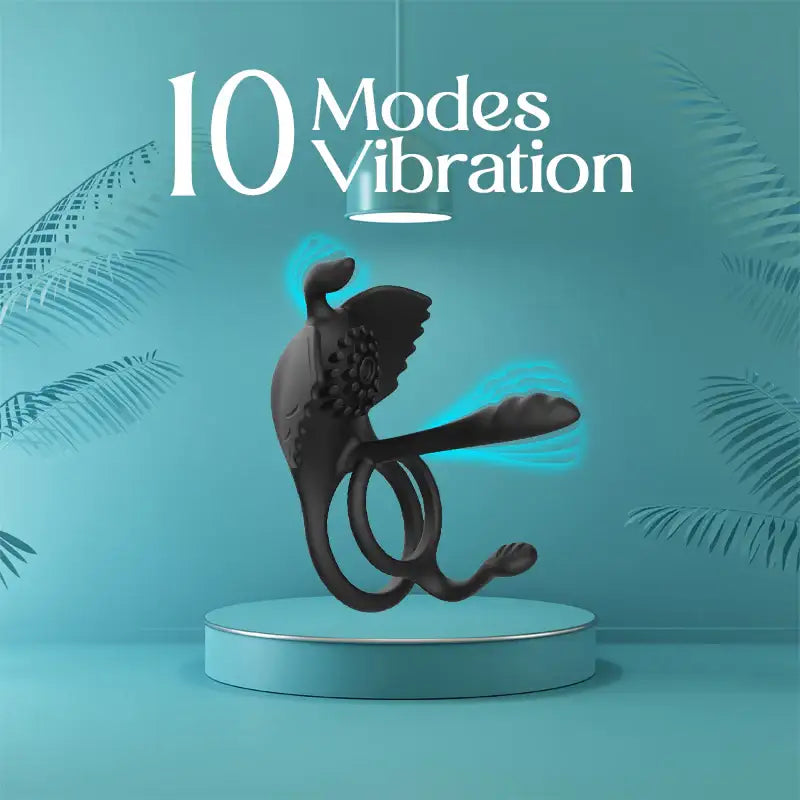 The PleasurePair Penetrable Vibrating Dual Cock Ring - Frisky Business Adult Sex Toys Shop