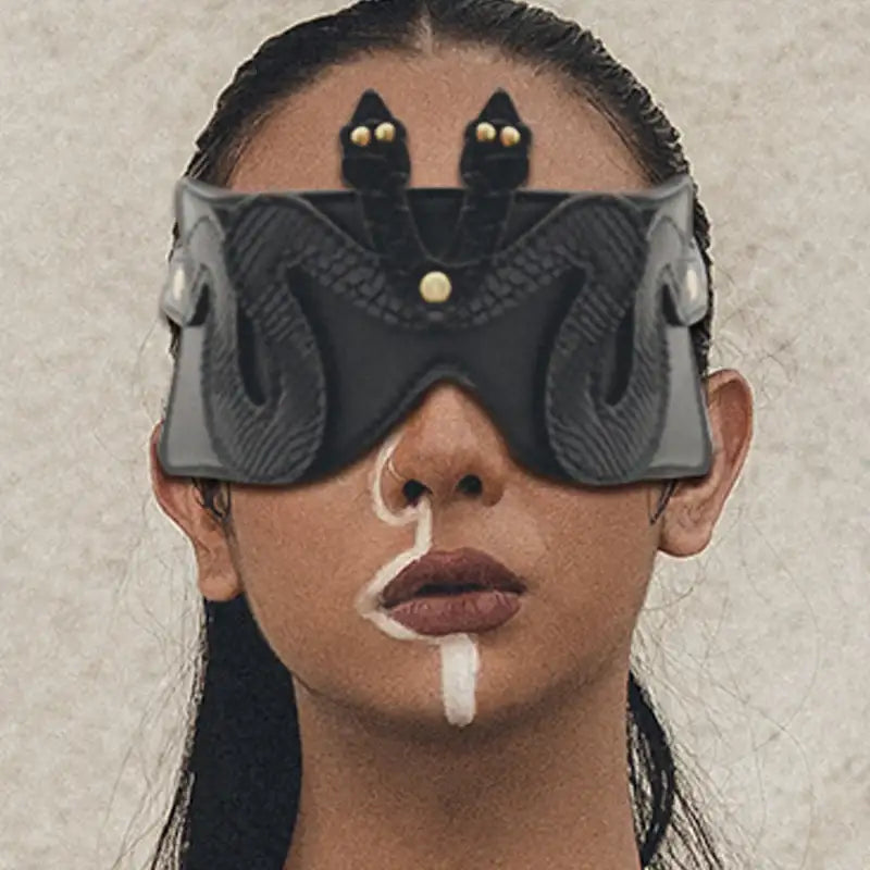 Venom Veil - Genuine Leather Snake Blindfold - Frisky Business Adult Sex Toys Shop