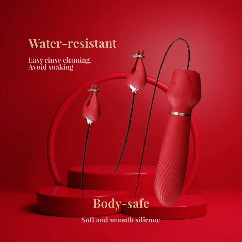Pinnacle Trio Pleasure - G-spot Vibrator with Vibrating Nipple Clamps - Frisky Business Adult Sex Toys Shop