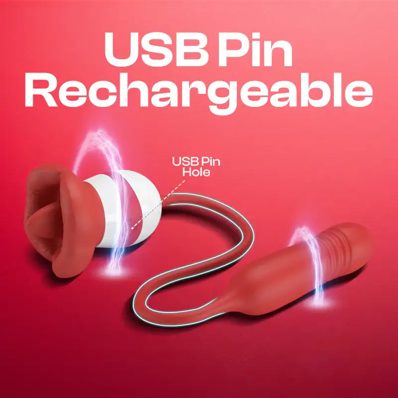 Ashlynn Allure - 2-in-1 Licking and Thrusting Vibrator - Frisky Business Adult Sex Toys Shop