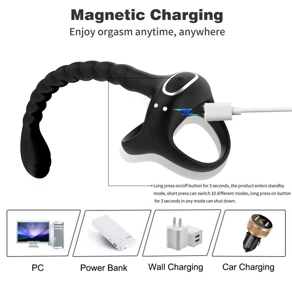 Johnson Jolt - APP Control Penis Stimulator with Cock Ring - Frisky Business Adult Sex Toys Shop