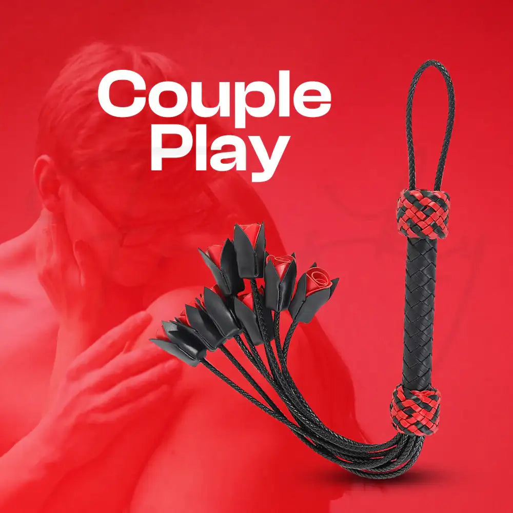 Rose Serpent – PU Leather Rose-Tail Whip - Frisky Business Adult Sex Toys Shop