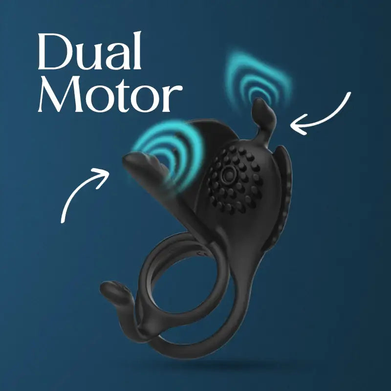The PleasurePair Penetrable Vibrating Dual Cock Ring - Frisky Business Adult Sex Toys Shop