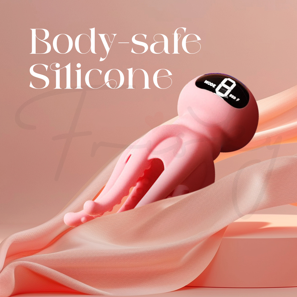 Body-safe silicone material shown with soft texture and skin-friendly finish