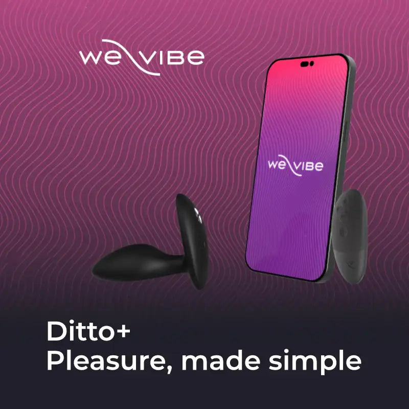 We-Vibe Ditto+ Satin Black comfortable fit with flexible shape ideal for personalized stimulation Singapore