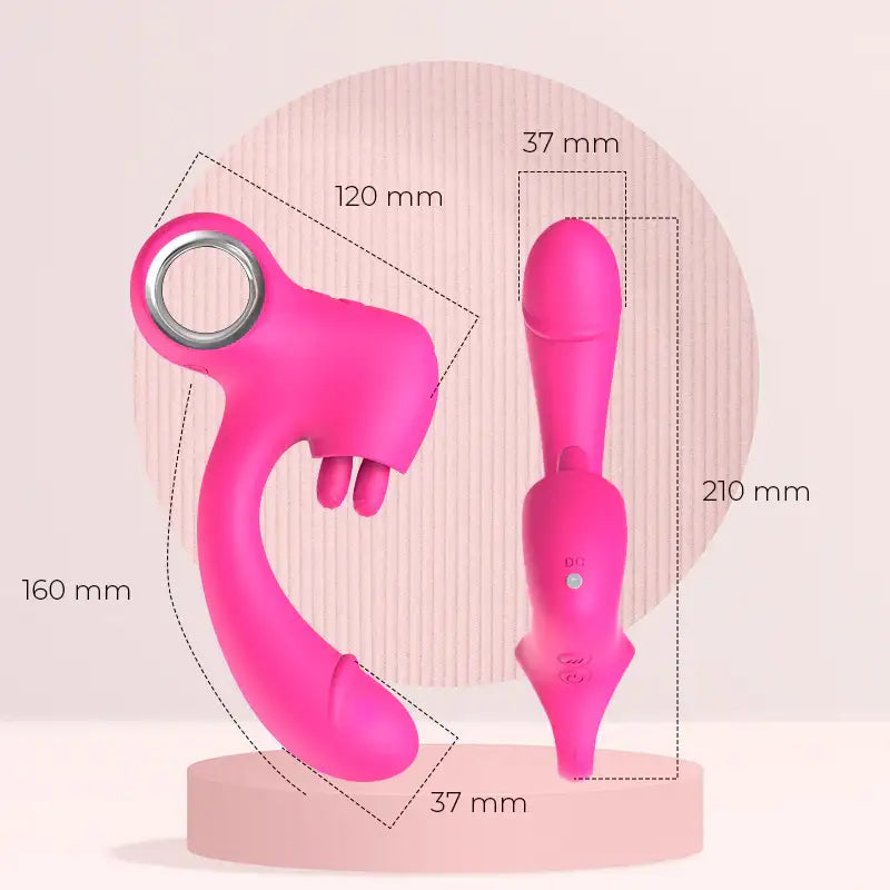Daring Duo Delight - G-spot Vibrator with Midsection Moving Tongue - Frisky Business Adult Sex Toys Shop