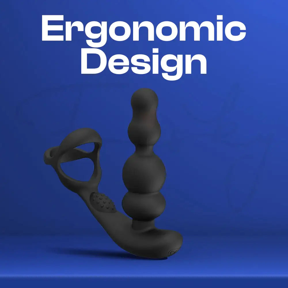 Elysian Edge - Remote Control Vibrating Prostate Massager with Cock Ring, Adult Male Rechargeable Sex Toys - Frisky Business Adult Sex Toys Shop