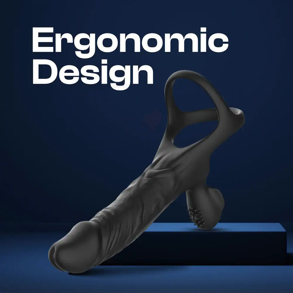 Intensity Link - APP Control Vibrating Cock Ring + Dildo Vibrator, Adult Male & Couple Rechargeable Sex Toys - Frisky Business Adult Sex Toys Shop
