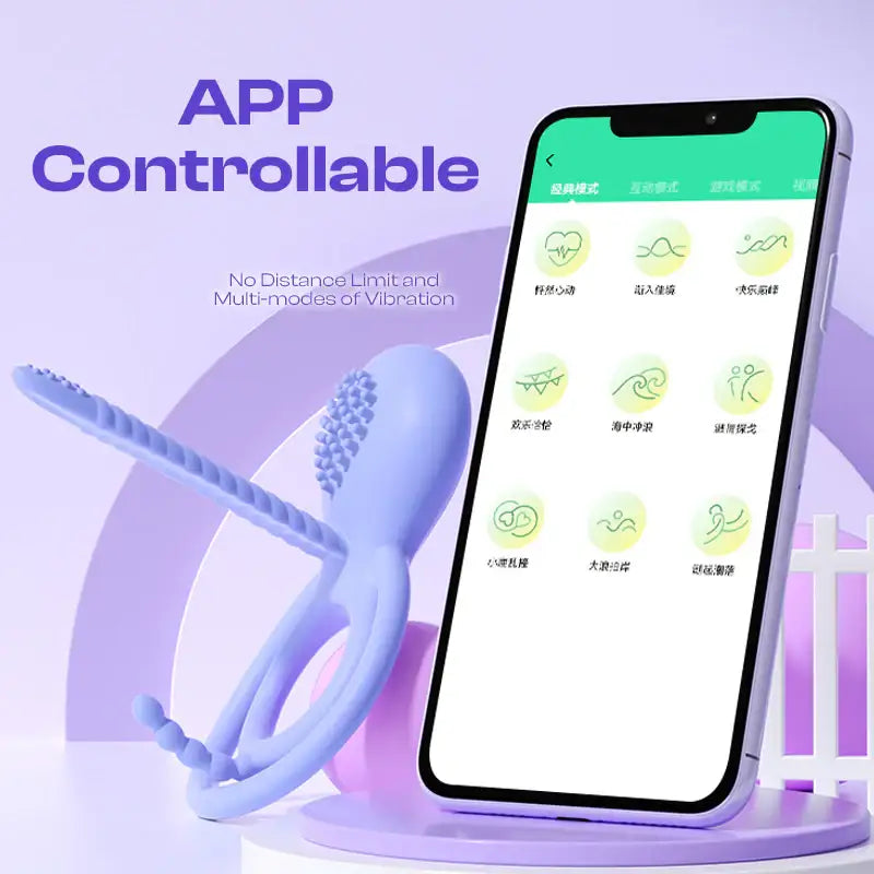 Mizz Mystique - APP Control Vibrating Dual Cock Rings - Frisky Business Adult Sex Toys Shop