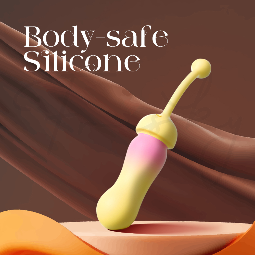 The device against a draped brown fabric background to emphasize its soft, skin-friendly material.