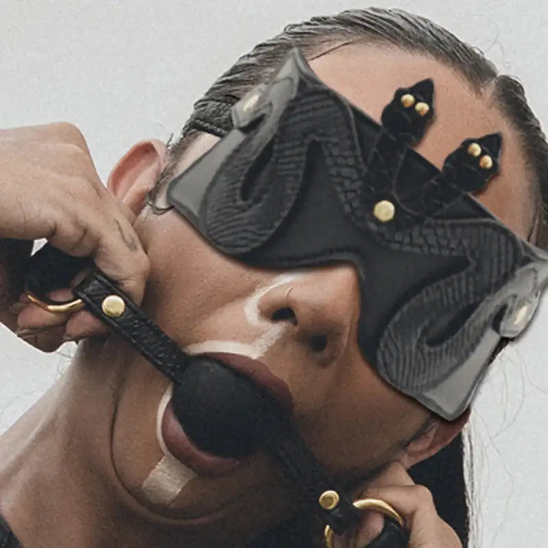 Venom Veil - Genuine Leather Snake Blindfold - Frisky Business Adult Sex Toys Shop