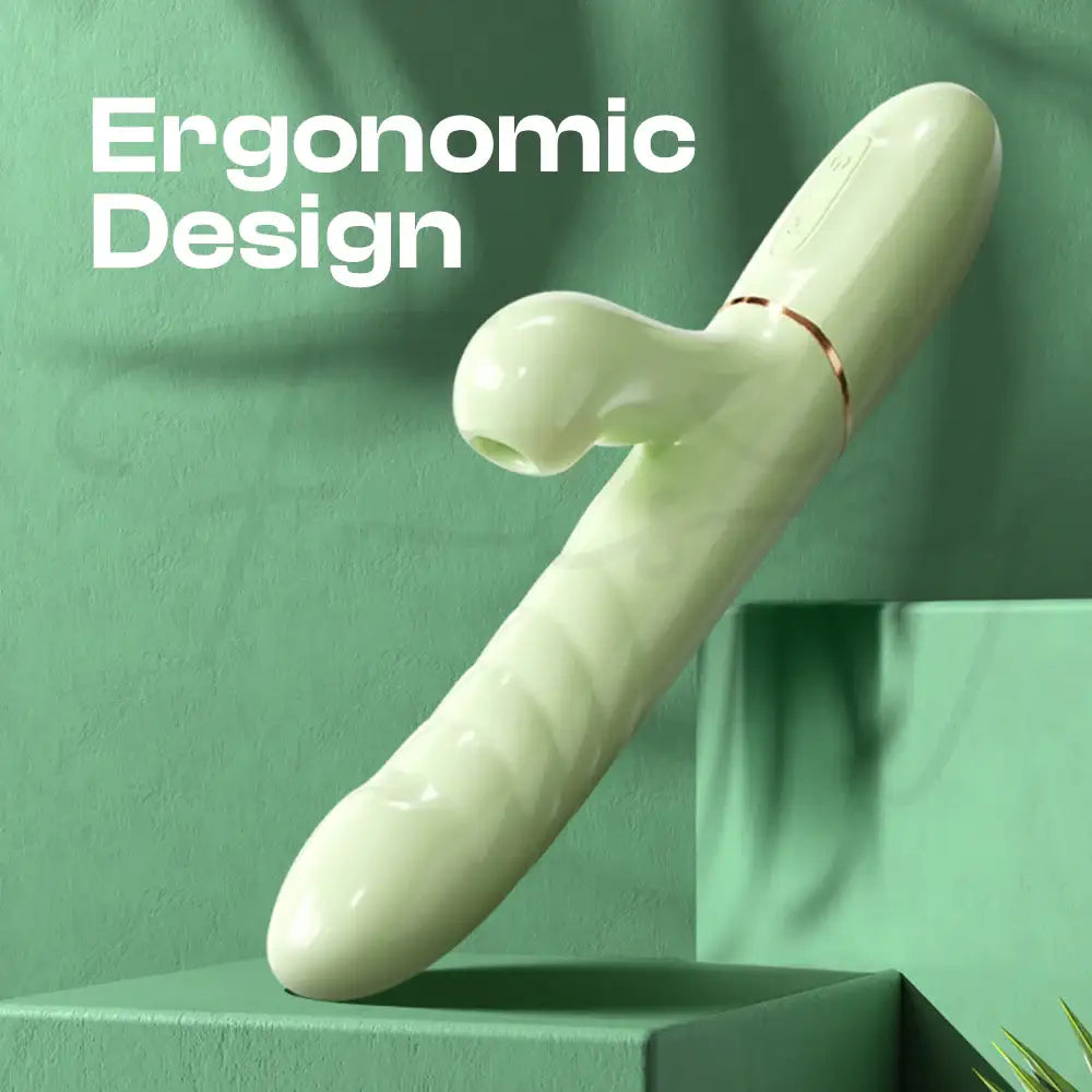 Viridian Bliss – Rotating Beads Thrusting + Suction Vibrator - Frisky Business Adult Sex Toys Shop