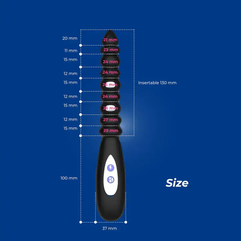Sparkle Shivers - Vibrating Anal Beads with Light Electric Shock - Frisky Business Adult Sex Toys Shop