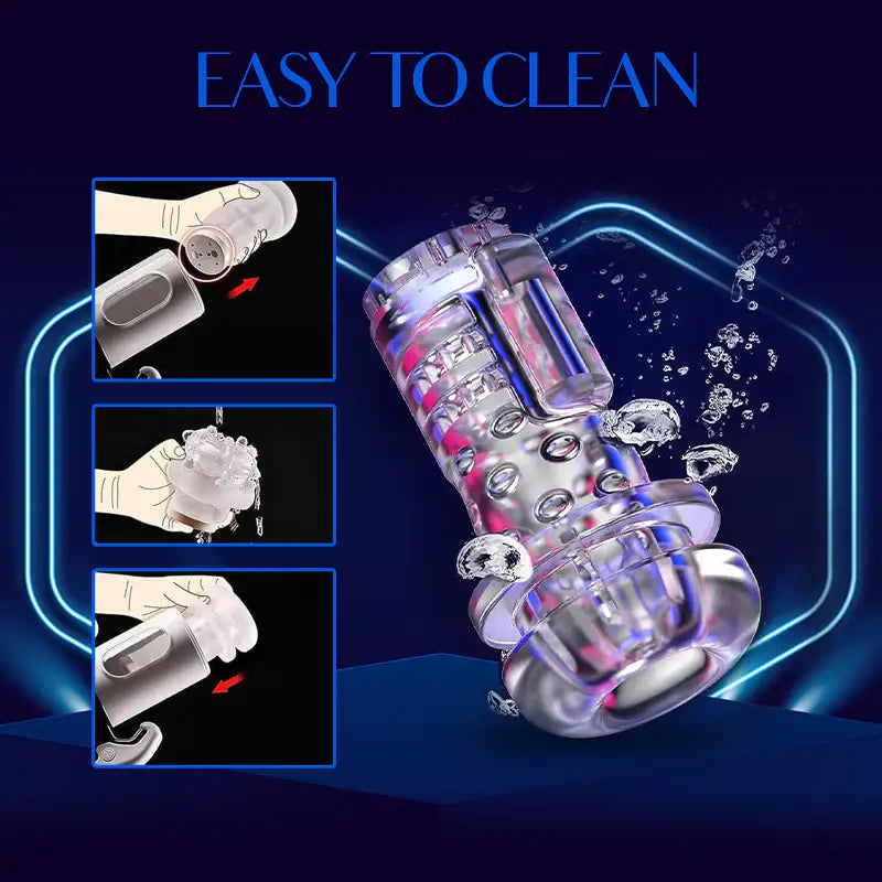 Silver Galaxy - Thrusting Rotating Masturbator and Penis Trainer - Frisky Business Adult Sex Toys Shop