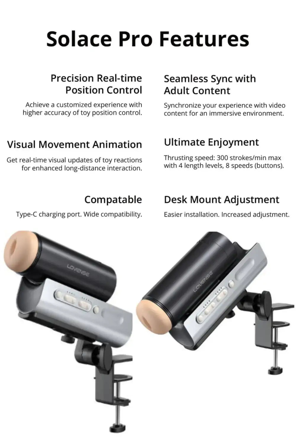 Lovense Solace Pro powerful automatic stroker AI controlled thrusting device Bluetooth Singapore