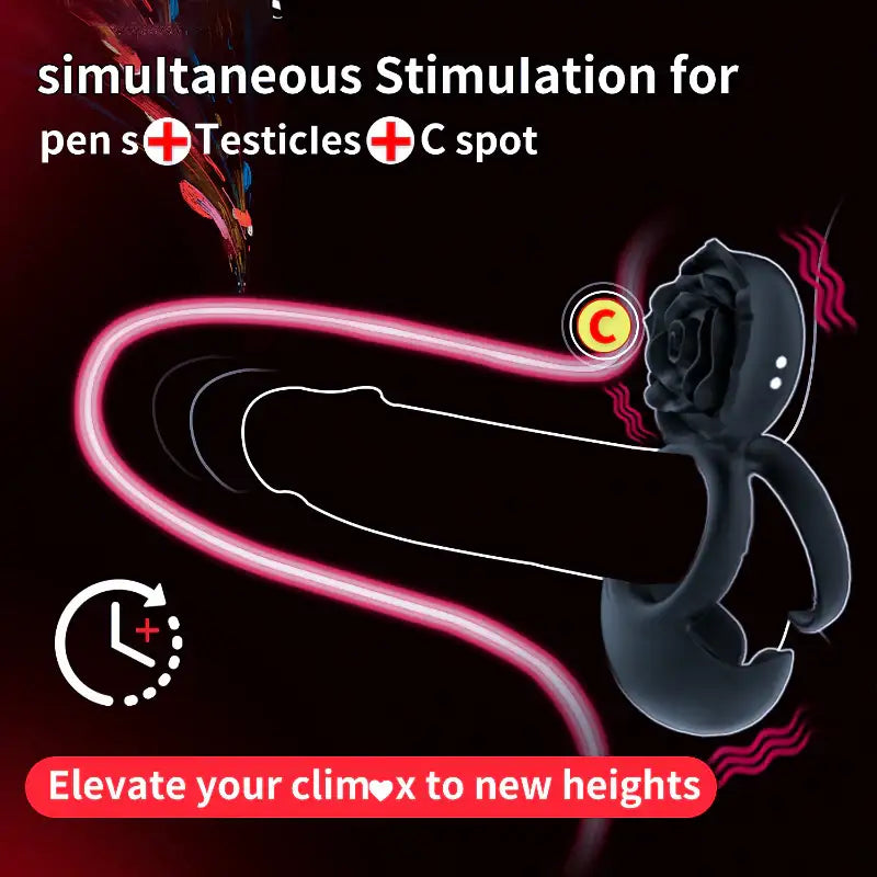 Alluring Invitation - Vibrating Dual Loop Cock Ring - Frisky Business Adult Sex Toys Shop