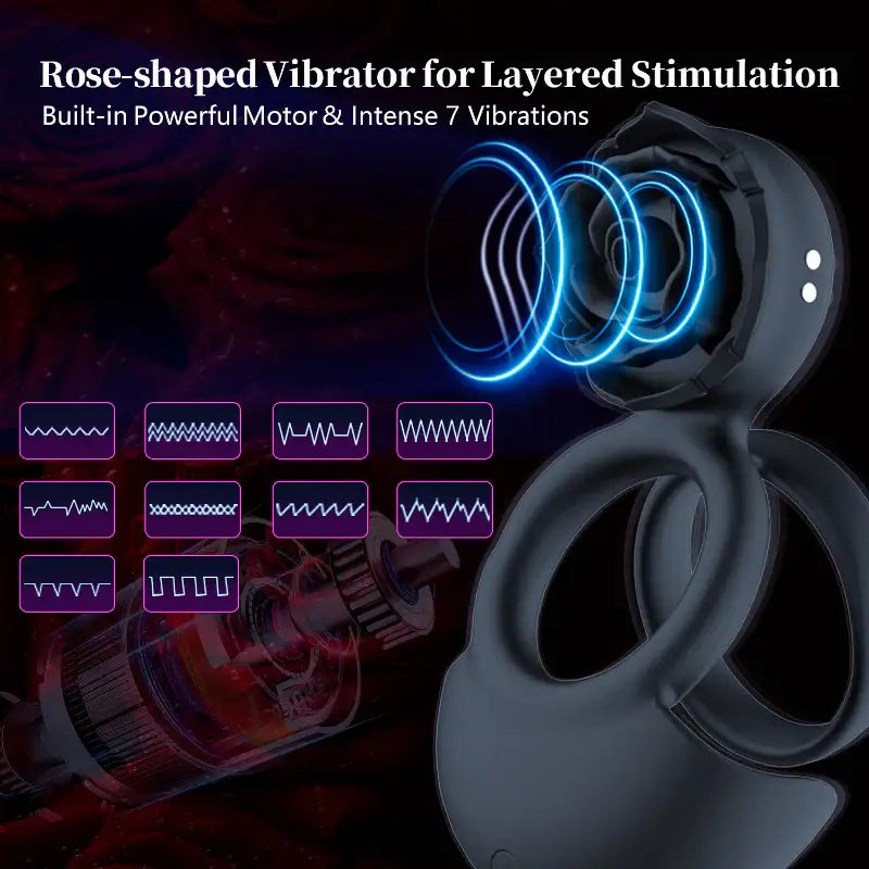 Alluring Invitation - Vibrating Dual Loop Cock Ring - Frisky Business Adult Sex Toys Shop